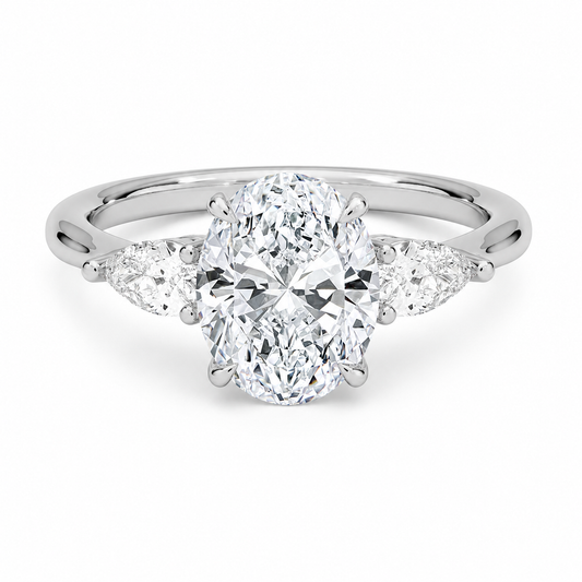 Three-Stone Diamond Engagement Ring, front view
