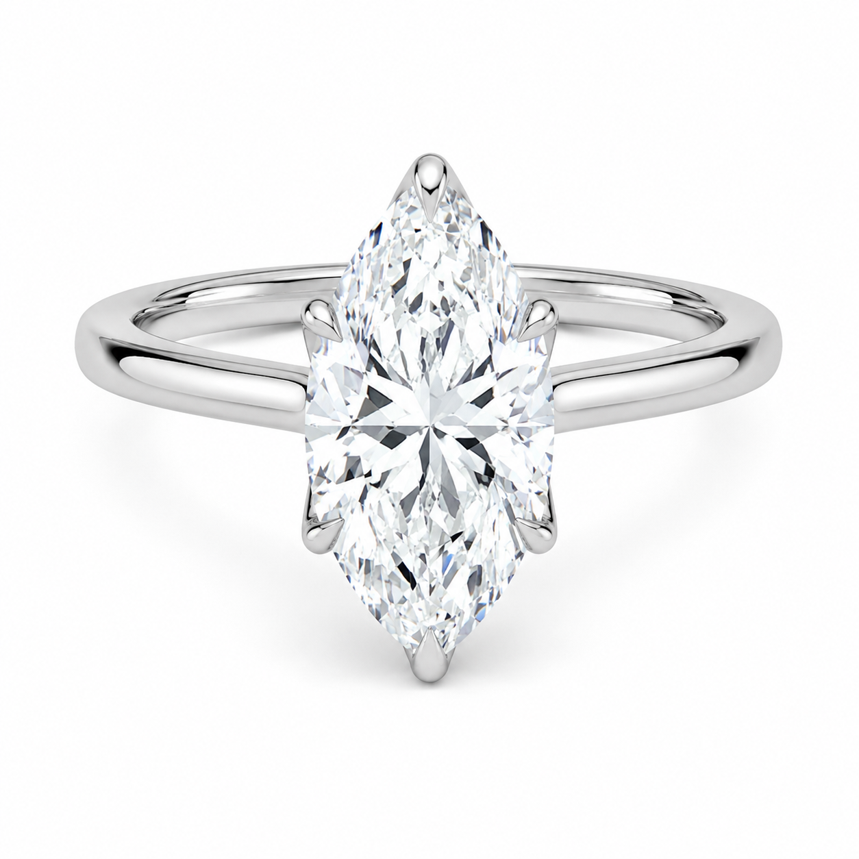 Elowen Cathedral Solitaire Diamond Engagement Ring, front view