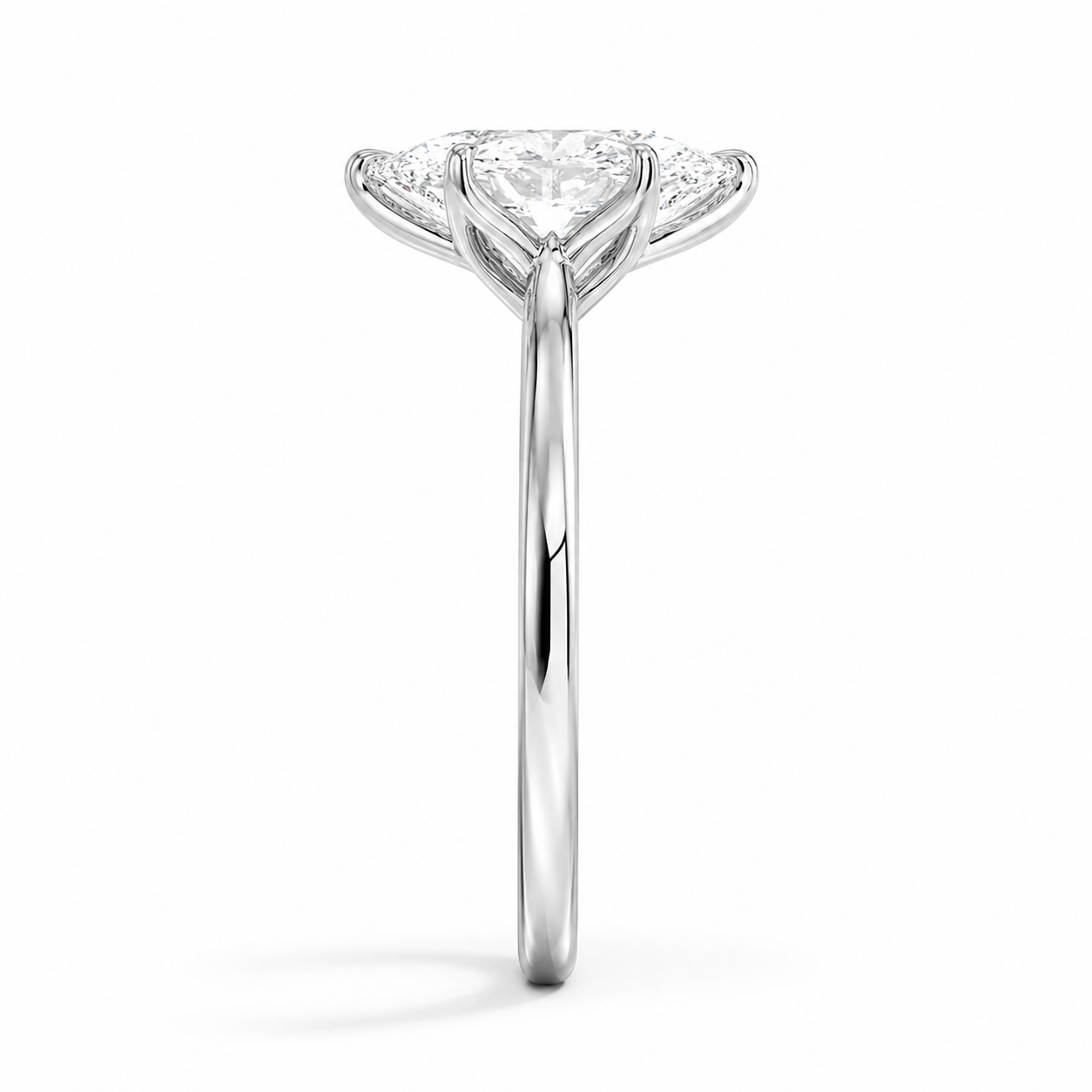 Elowen Cathedral Solitaire Diamond Engagement Ring, close-up detail