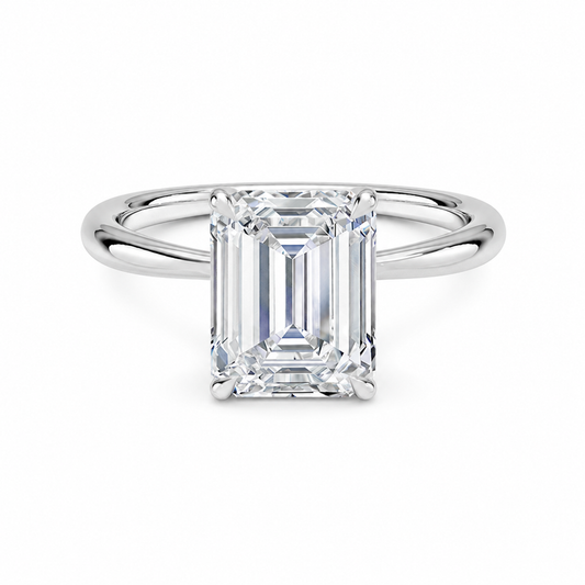 Meridian Emerald Cut Solitaire Diamond Engagement Ring, front view