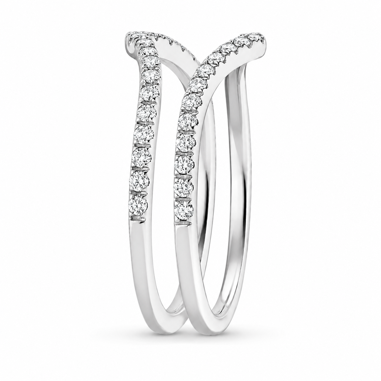 Nadia Stackable Diamond Ring, angled side view