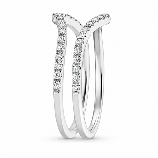 Nadia Stackable Diamond Ring, angled side view
