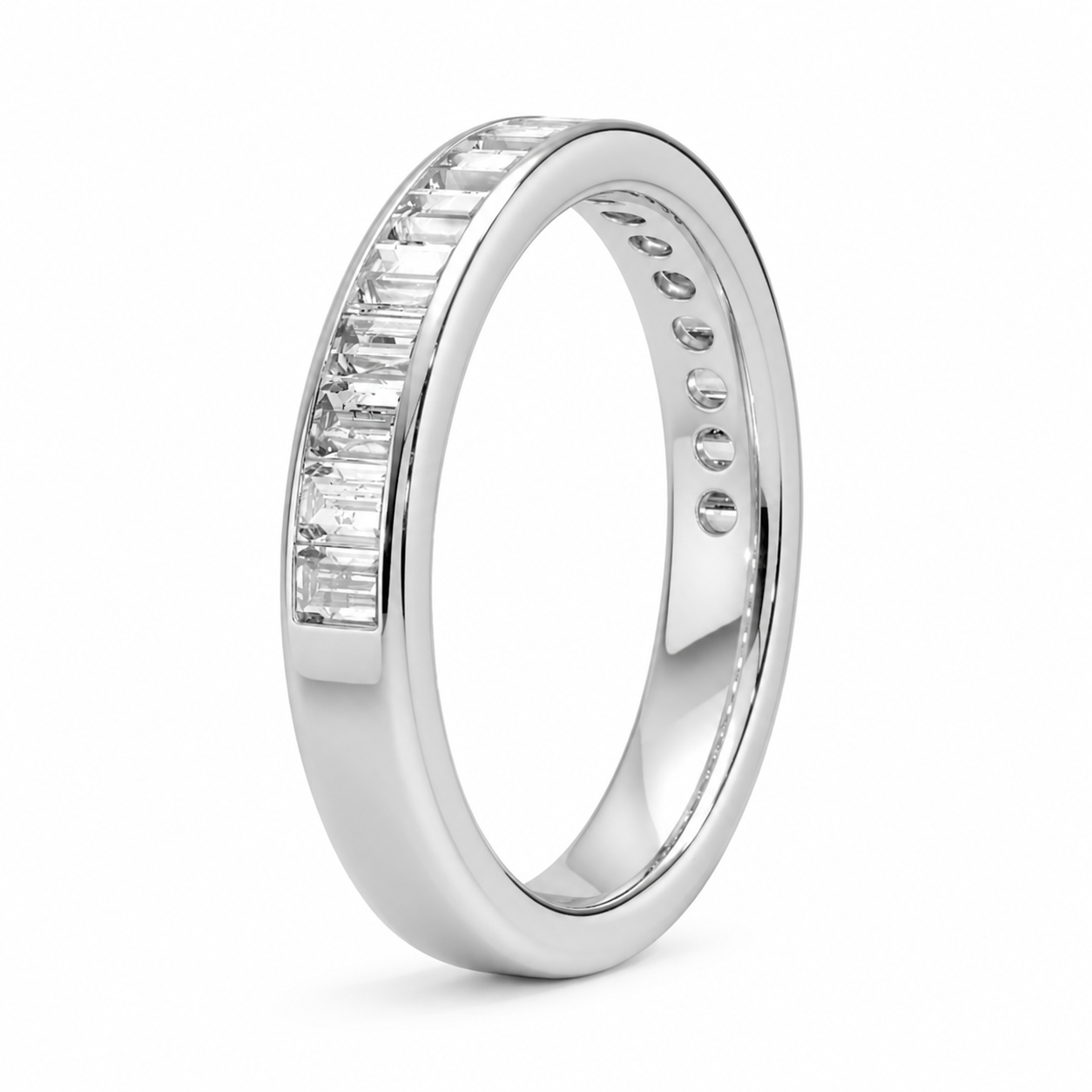 Elowen Wide Diamond Band Ring, angled side view