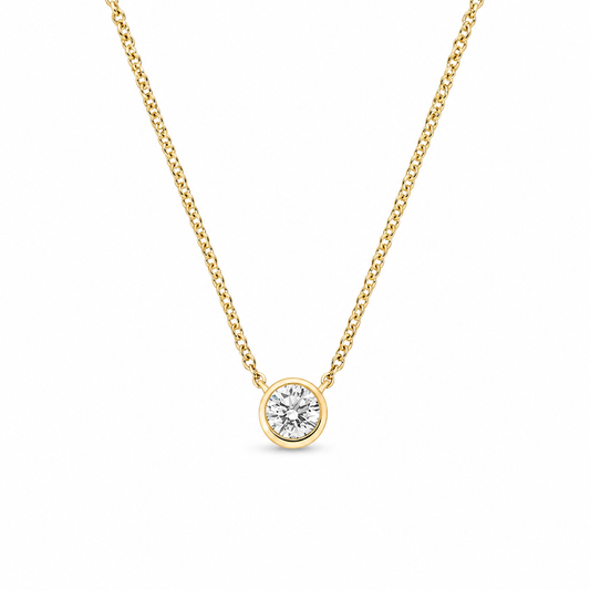 Bezel Solitaire Diamond Pendant, front view