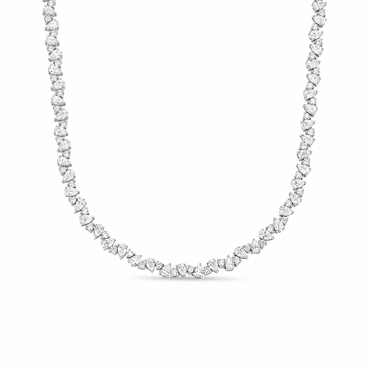 Diamond Tennis Necklace, front view