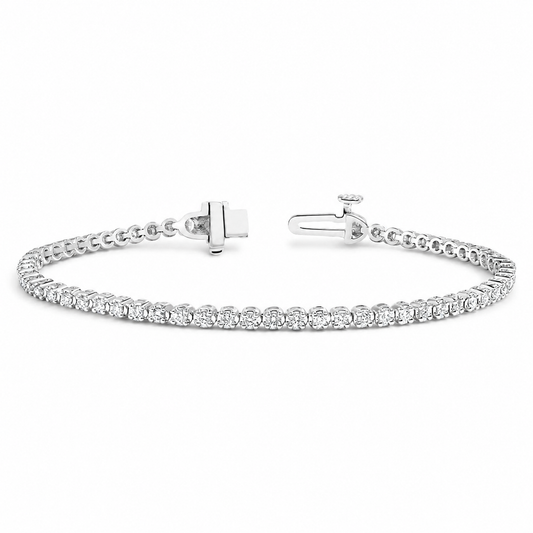 Diamond Tennis Bracelet, angled side view