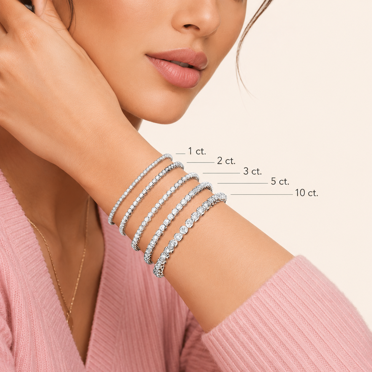 Diamond Tennis Bracelet, alternate angle