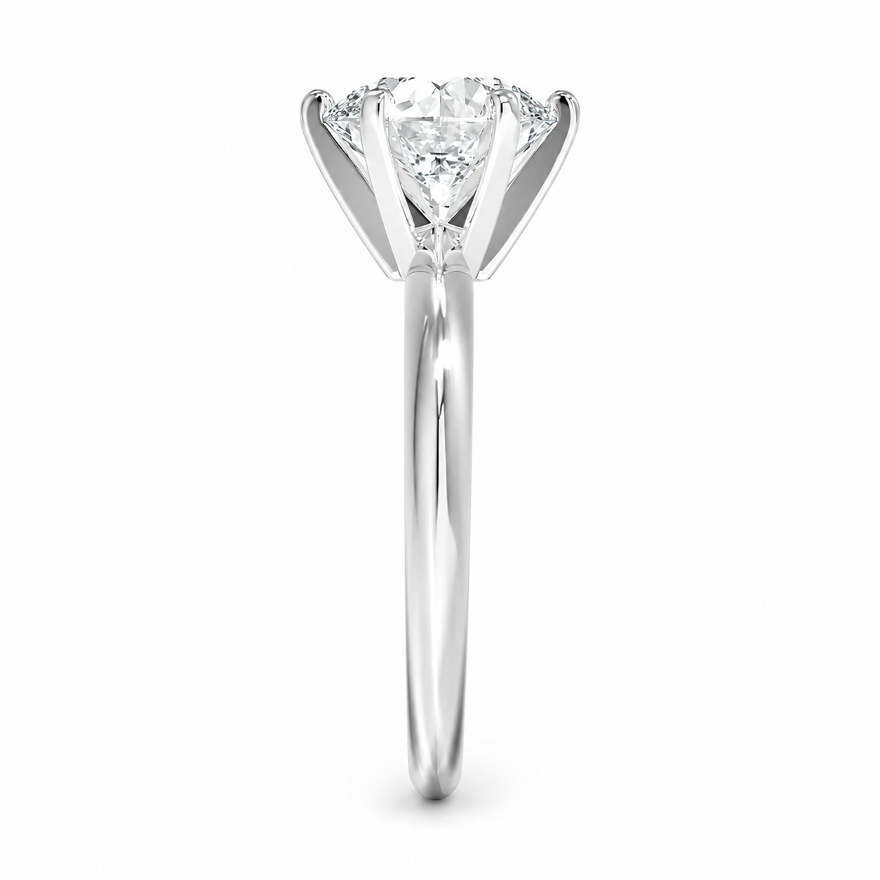 Classic Round Solitaire Diamond Engagement Ring, close-up detail
